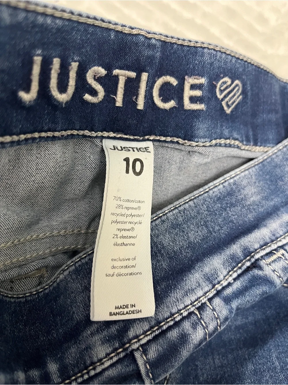 Justice out rough jeggings